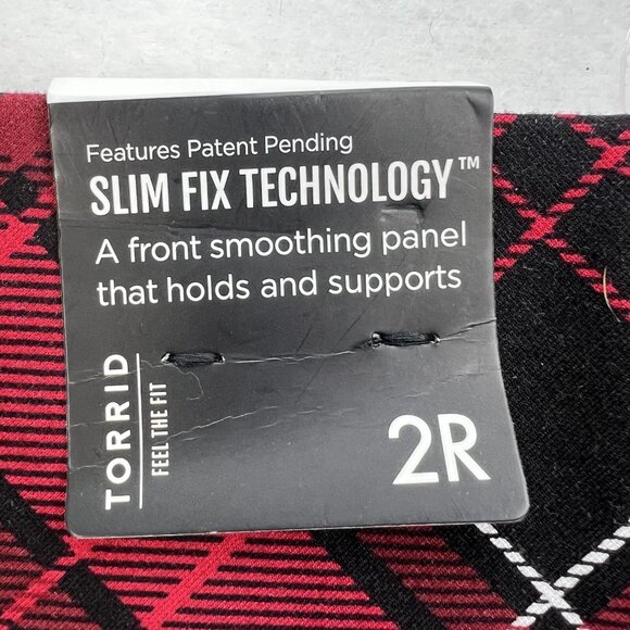 NEW Torrid Women's Plaid Pixie Pant Size 2R-2X Pull-on Red Black White Stretch - Picture 6 of 13